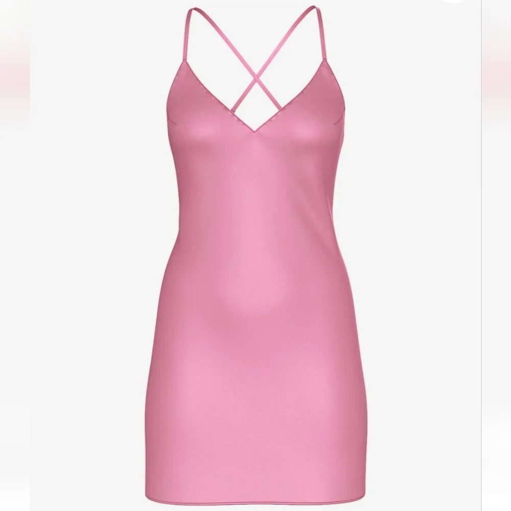 NWT Victoria's Secret Satin Open-Back Slip Dress Medium Dusk Mauve - Picture 4 of 6